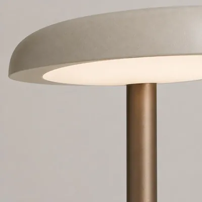 Concept detail of the lamp shade and metal stem.
